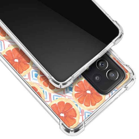 Bouffants and Broken Hearts Citrus Geo Galaxy A72 5G Clear Case